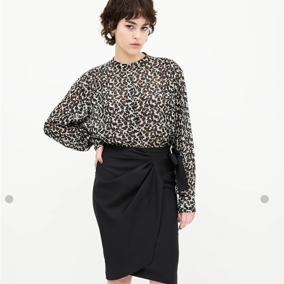 Isabel Marant E'toile
Midway printed 
Blouse Women's Black White Patterned Top - Picture 11 of 11
